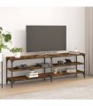 vidaXL TV Cabinet Smoked Oak 160x30x50 cm Engineered Wood
