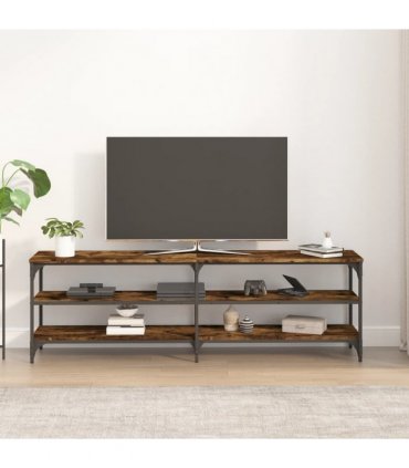 vidaXL TV Cabinet Smoked Oak 160x30x50 cm Engineered Wood