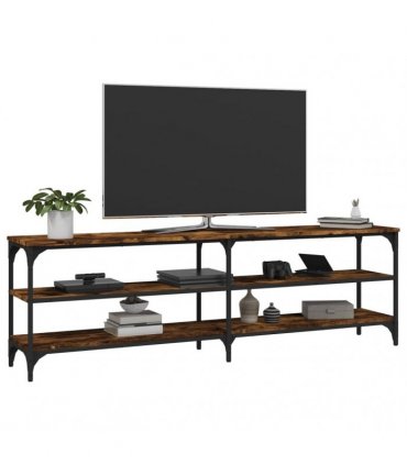 vidaXL TV Cabinet Smoked Oak 160x30x50 cm Engineered Wood