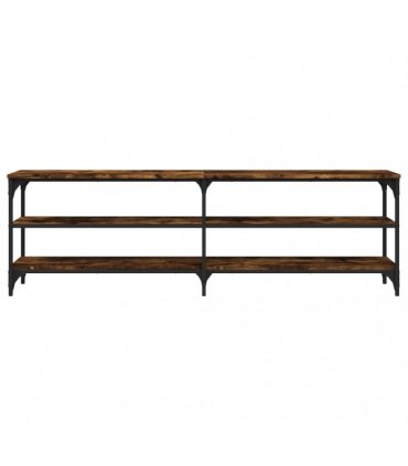 vidaXL TV Cabinet Smoked Oak 160x30x50 cm Engineered Wood