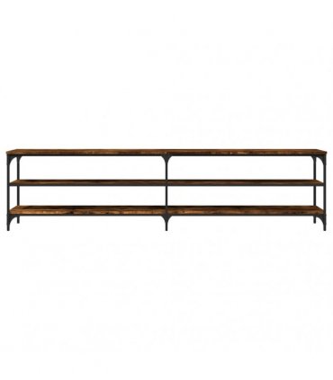 vidaXL TV Cabinet Smoked Oak 200x30x50 cm Engineered Wood and Metal