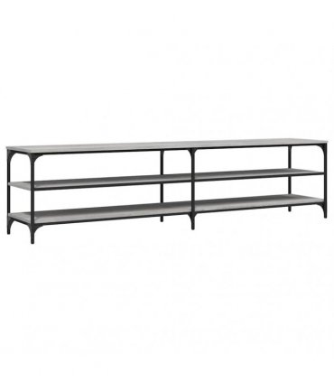 vidaXL TV Cabinet Grey Sonoma 200x30x50 cm Engineered Wood and Metal