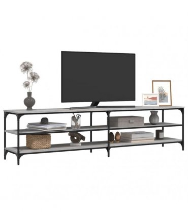 vidaXL TV Cabinet Grey Sonoma 200x30x50 cm Engineered Wood and Metal
