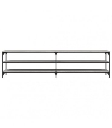 vidaXL TV Cabinet Grey Sonoma 200x30x50 cm Engineered Wood and Metal