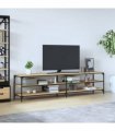 vidaXL TV Cabinet Sonoma Oak 200x30x50 cm Engineered Wood and Metal