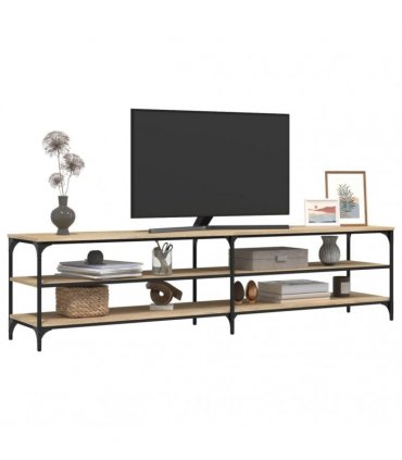 vidaXL TV Cabinet Sonoma Oak 200x30x50 cm Engineered Wood and Metal