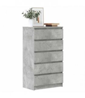 vidaXL Drawer Cabinet Concrete Grey 60x36x103 cm Engineered Wood
