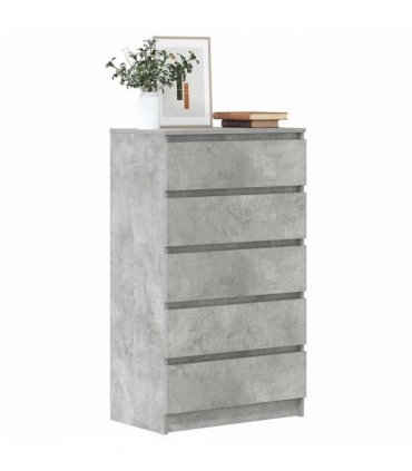 vidaXL Drawer Cabinet Concrete Grey 60x36x103 cm Engineered Wood