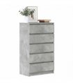 vidaXL Drawer Cabinet Concrete Grey 60x36x103 cm Engineered Wood