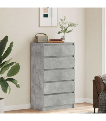 vidaXL Drawer Cabinet Concrete Grey 60x36x103 cm Engineered Wood