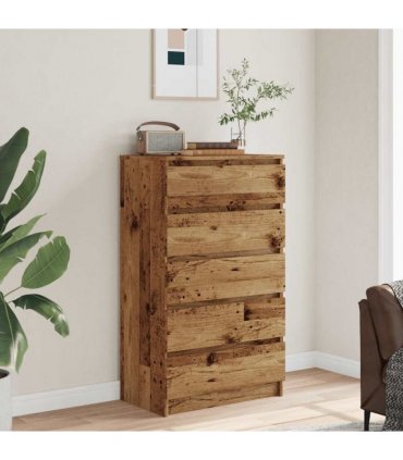 vidaXL Drawer Cabinet Old Wood 60x36x103 cm Engineered Wood