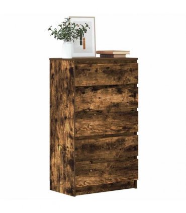 vidaXL Drawer Cabinet Smoked Oak 60x36x103 cm Engineered Wood