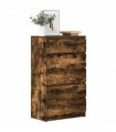 vidaXL Drawer Cabinet Smoked Oak 60x36x103 cm Engineered Wood