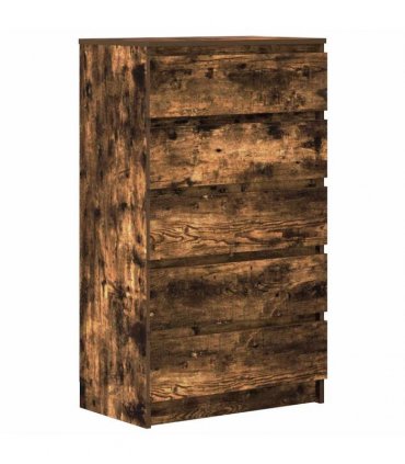 vidaXL Drawer Cabinet Smoked Oak 60x36x103 cm Engineered Wood