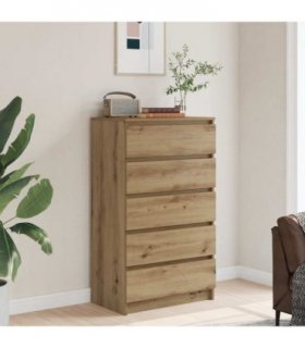 vidaXL Drawer Cabinet Artisan Oak 60x36x103 cm Engineered Wood