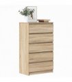 vidaXL Drawer Cabinet Sonoma Oak 60x36x103 cm Engineered Wood