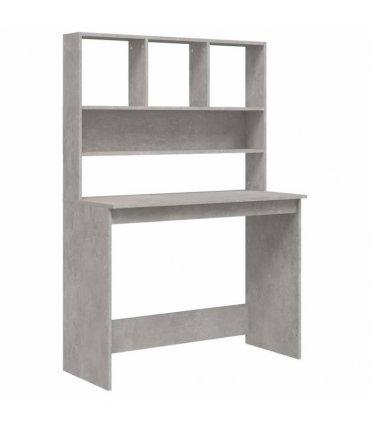 vidaXL Desk with Shelves Concrete Grey 102x45x148 cm Engineered Wood