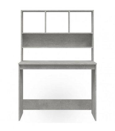 vidaXL Desk with Shelves Concrete Grey 102x45x148 cm Engineered Wood