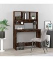 vidaXL Desk with Shelves Smoked Oak 102x45x148 cm Engineered Wood