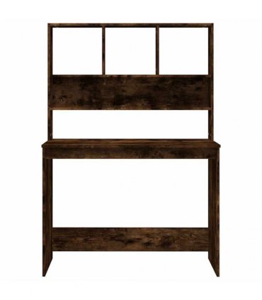 vidaXL Desk with Shelves Smoked Oak 102x45x148 cm Engineered Wood