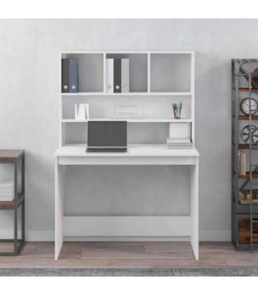 vidaXL Desk with Shelves White 102x45x148 cm Engineered Wood