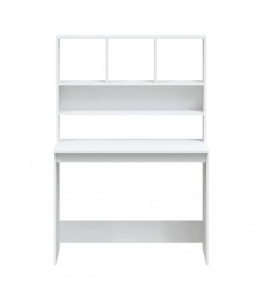 vidaXL Desk with Shelves White 102x45x148 cm Engineered Wood