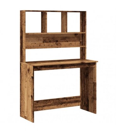 vidaXL Desk with Shelves Old Wood 102x45x148 cm Engineered Wood