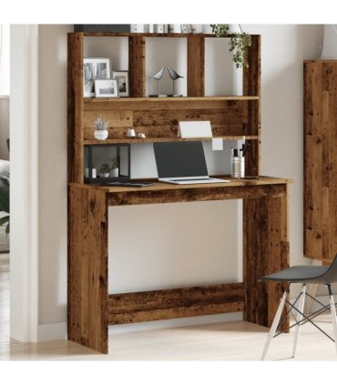 vidaXL Desk with Shelves Old Wood 102x45x148 cm Engineered Wood