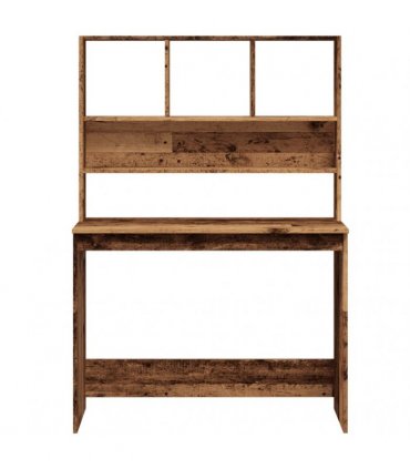vidaXL Desk with Shelves Old Wood 102x45x148 cm Engineered Wood