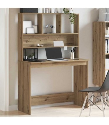 vidaXL Desk with Shelves Artisan Oak 102x45x148 cm Engineered Wood