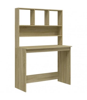 vidaXL Desk with Shelves Sonoma Oak 102x45x148 cm Engineered Wood