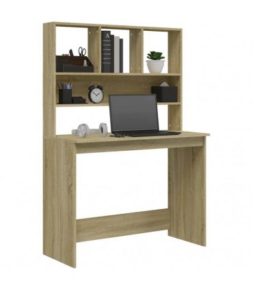 vidaXL Desk with Shelves Sonoma Oak 102x45x148 cm Engineered Wood