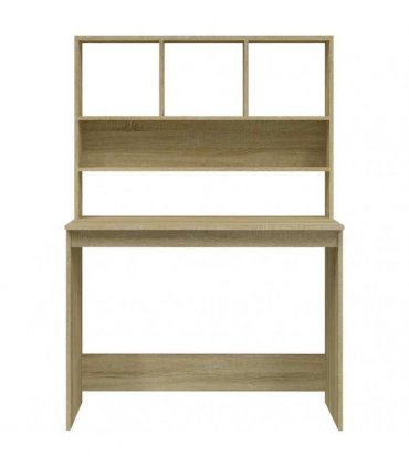 vidaXL Desk with Shelves Sonoma Oak 102x45x148 cm Engineered Wood