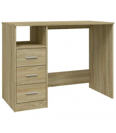 vidaXL Desk with Drawers Sonoma Oak 102x50x76 cm Engineered Wood