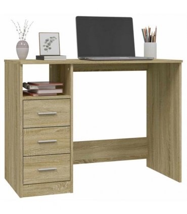 vidaXL Desk with Drawers Sonoma Oak 102x50x76 cm Engineered Wood