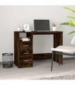 vidaXL Desk with Drawers Smoked Oak 102x50x76 cm Engineered Wood