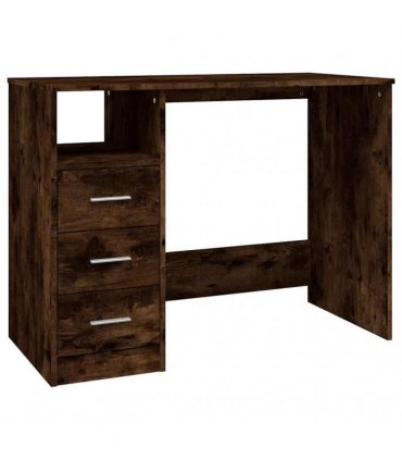 vidaXL Desk with Drawers Smoked Oak 102x50x76 cm Engineered Wood