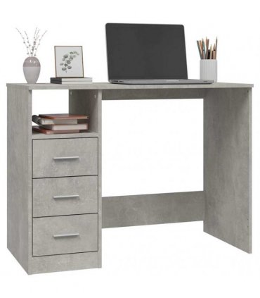 vidaXL Desk with Drawers Concrete Grey 102x50x76 cm Engineered Wood
