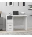 vidaXL Desk with Drawers White 102x50x76 cm Engineered Wood
