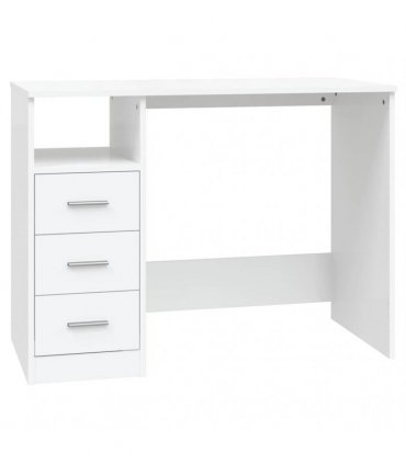 vidaXL Desk with Drawers White 102x50x76 cm Engineered Wood