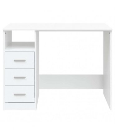 vidaXL Desk with Drawers White 102x50x76 cm Engineered Wood
