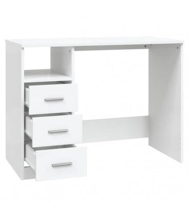vidaXL Desk with Drawers White 102x50x76 cm Engineered Wood