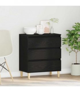 vidaXL Sideboard with Drawer Black Oak 60 x 35 x 70 cm Engineered Wood — V0672037890