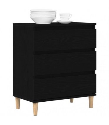 vidaXL Sideboard with Drawer Black Oak 60 x 35 x 70 cm Engineered Wood — V0672037890