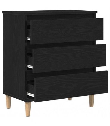vidaXL Sideboard with Drawer Black Oak 60 x 35 x 70 cm Engineered Wood — V0672037890