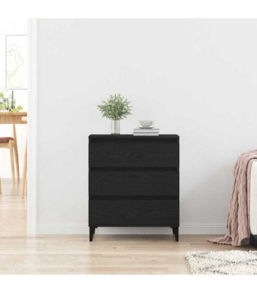 vidaXL Sideboard with Drawer Black Oak 60 x 35 x 70 cm Engineered Wood — V0672037899
