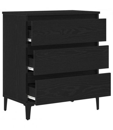 vidaXL Sideboard with Drawer Black Oak 60 x 35 x 70 cm Engineered Wood — V0672037899