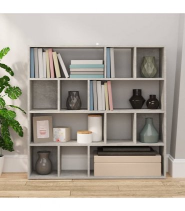 vidaXL Book Cabinet/Room Divider Concrete Grey 105x24x102 cm