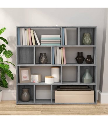 vidaXL Book Cabinet/Room Divider Grey Sonoma 105x24x102 cm