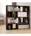 vidaXL Book Cabinet/Room Divider Smoked Oak 105x24x102 cm